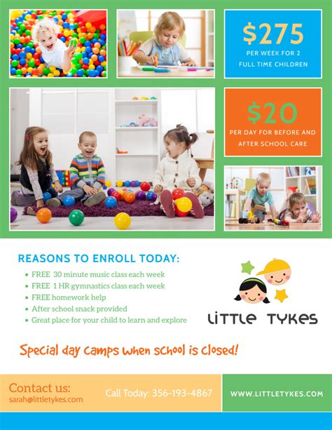 Daycare Flyers Templates Free Professional Sample Template Collection