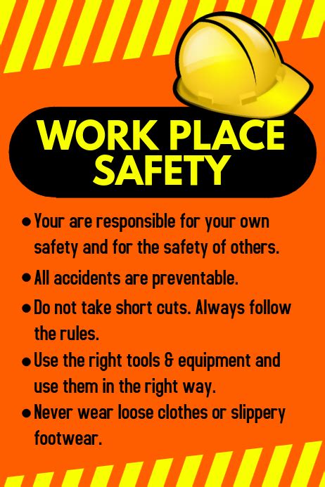 Unlike the previous design there is no need to provide the name and address of the enforcing authority for. Copy of Workplace Safety Poster | PosterMyWall