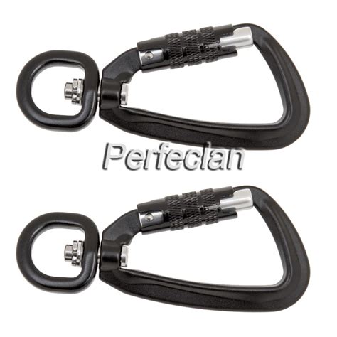 2x Heavy Duty Swivel Auto Self Lock Carabiner Hook Dog Lead Clip Snap