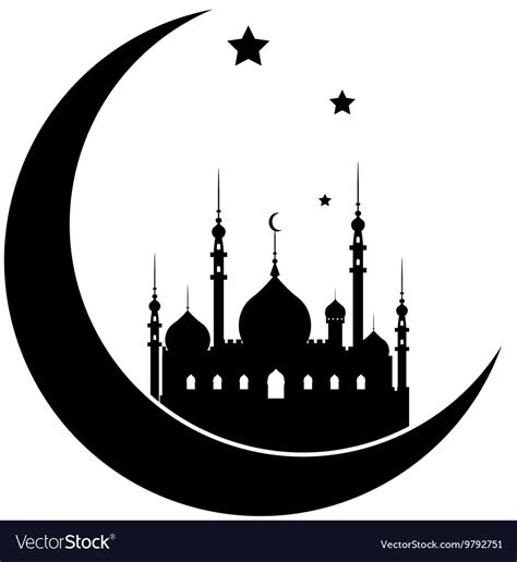 Silhouette Of Ramadan Kareem Background Royalty Free Vector