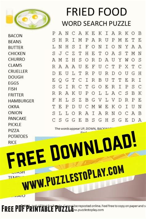 Fried Foods Word Search Puzzle In 2021 Food Words Christmas Word