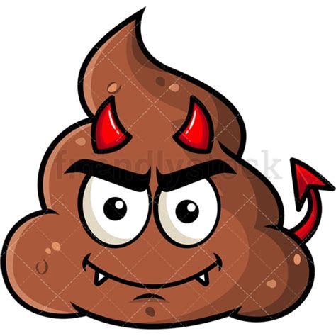 Crafty Devil Poop Emoji Cartoon Vector Clipart Friendlystock