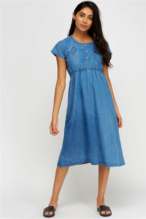 Denim Button Up Midi Dress Just 7