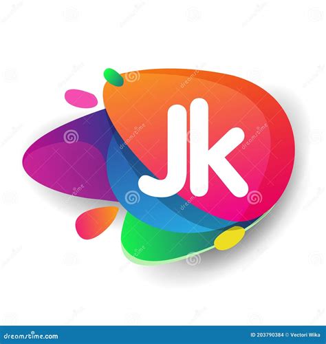 Letter Jk Logo With Colorful Splash Background Letter Combination Logo