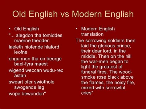Old English Vs Modern English A Photo On Flickriver