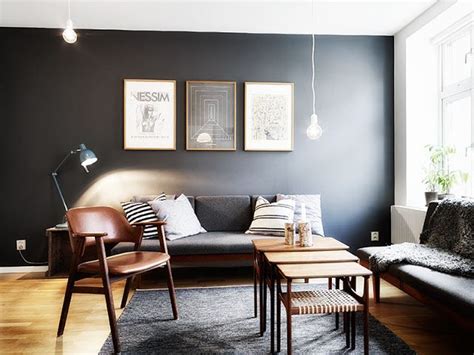 Love A Black Wall Accent Walls In Living Room Living Room Grey