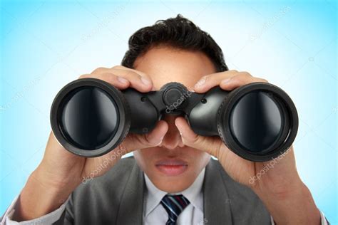 Business Man Looking Through Binocular Stock Photo By ©odua 11804397