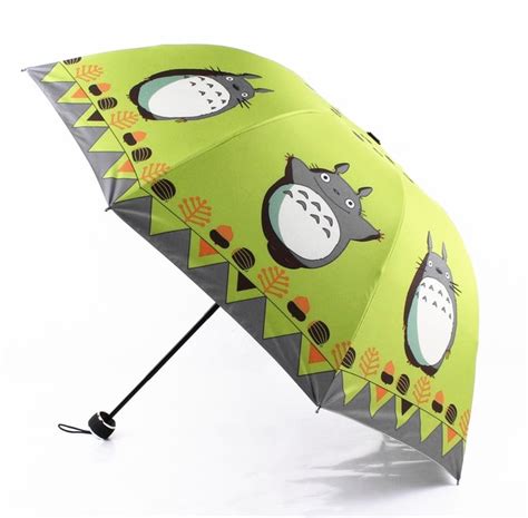 Totoro Rain Umbrella Folding Cartoon Rainandsun Umbrella Uv Anti Windproof Totoro Umbrella Paraplu