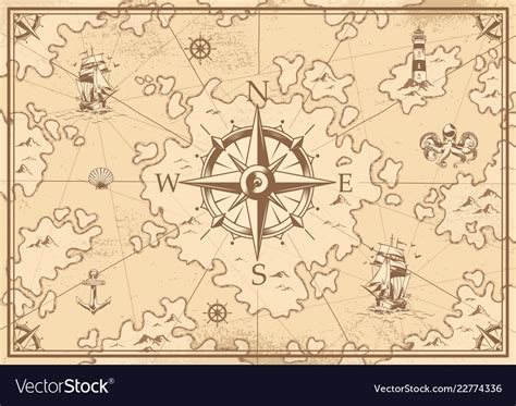 Free fire day 19 treasure map free elite pass treasure chest. Vintage monochrome treasure map concept Royalty Free Vector