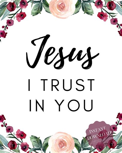 Jesus I Trust In You Print Instant Download Printable Catholic Art