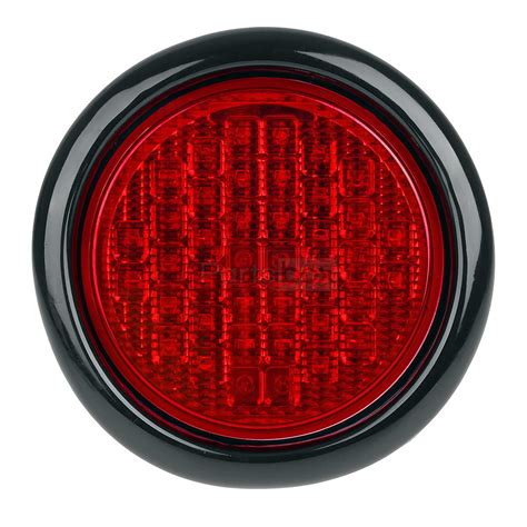 4 Red 40 Led Round Truck Trailer Light Rubber Mount Stopturntail