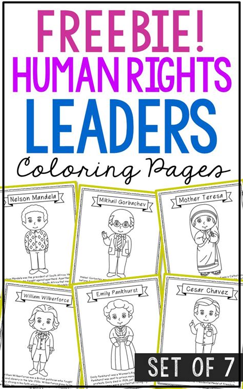 Free Human Rights Leaders Coloring Pages, Easy Craft Activities