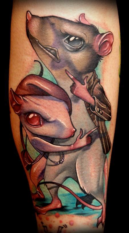 Bonnie And Clyde Rats Tattoo By Kelly Doty Tattoonow