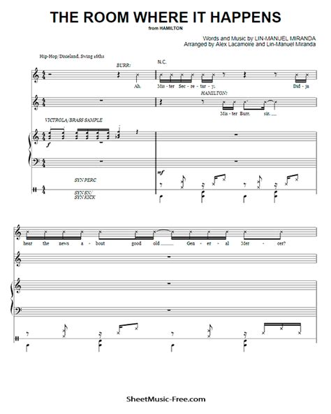 Download The Room Where It Happens Sheet Music Pdf From Hamilton The