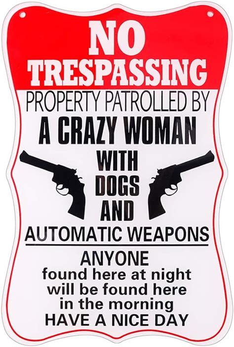 Waahome Private Property No Trespassing Signs Funny