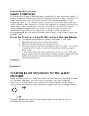 Drawing Lewis Structures Docx Drawing Lewis Structures Lewis