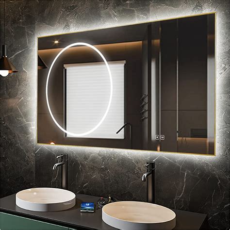 Yoshoot 40 X 24 Led Bathroom Mirror With Lights Lighted Vanity Wall Mirrors