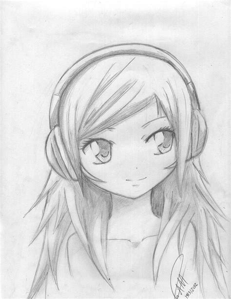 Pencil Drawing Of Cute Anime Girls Cute Anime Girl Drawing At