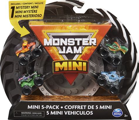 Monster Jam Official Mini Collectible Monster Trucks 5 Pack With 1