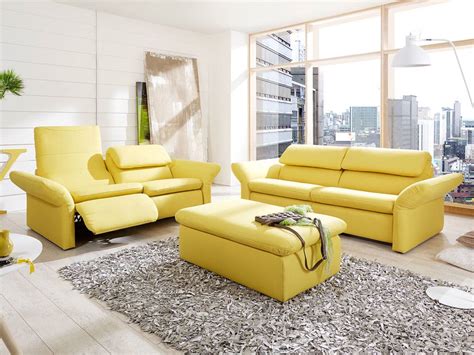 BERGAMO Relaxsofa 3-Sitzer Sofa gelb 4058