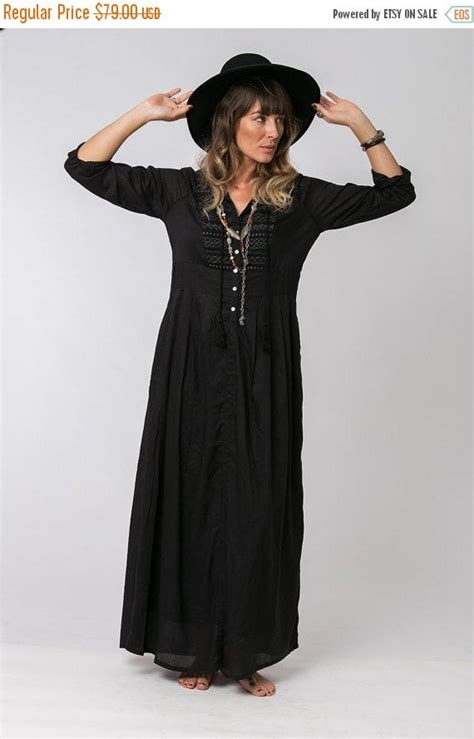 Fall Sale 20 Off Long Sleeve Black Dress Bohemian By Hanamer