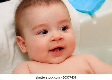 Newborn Baby Bathe Swim Stock Photo Edit Now 446210662
