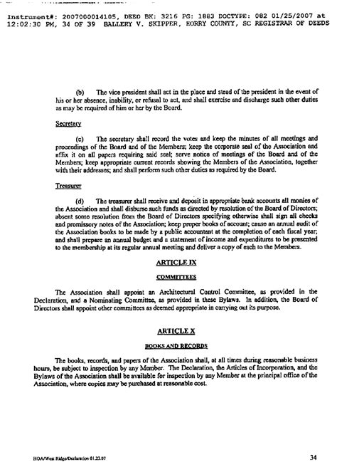West Ridge Hoa Board Bylaws Images Of Ccr Pages 28 34