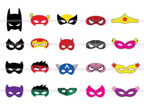 How to make a printable superhero mask. Instand DL 20 SUPERHERO Masks Cut-Out Birthday Party