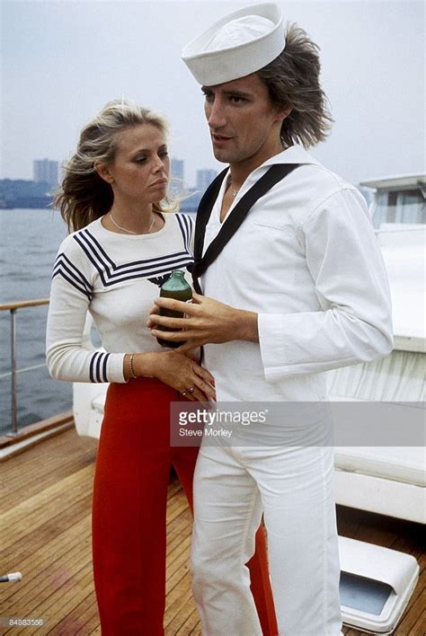 Rod stewart his girlf friend swedish actress britt ekland while shooting a vh1 video for his single sailing in new york, 1975. British singer Rod Stewart posed on a boat with Britt ...