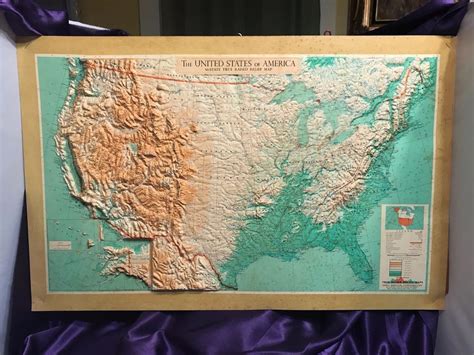 Map Of The United States Raised Relief Map Of The United States