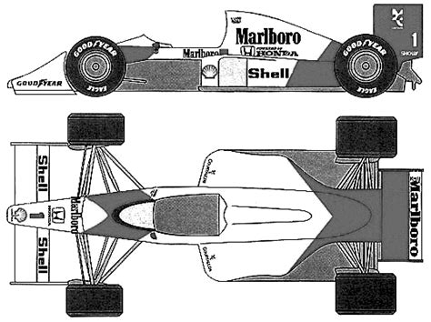 1989 Mclaren Mp45 F1 Formula Blueprints Free Outlines