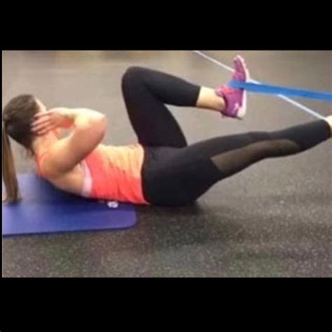 Banded Bicycle Crunches Exercise How To Workout Trainer By Skimble