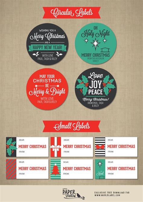 Post It Labels Templates Christmas Labels Merry Printable Label