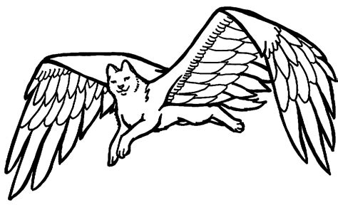 Winged Cat Pages Coloring Pages
