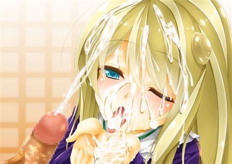 Rule 34 Blonde Hair Blue Eyes Blush Cum On Face Isekai Wa Smartphone To Tomo Ni Yumina Elnea