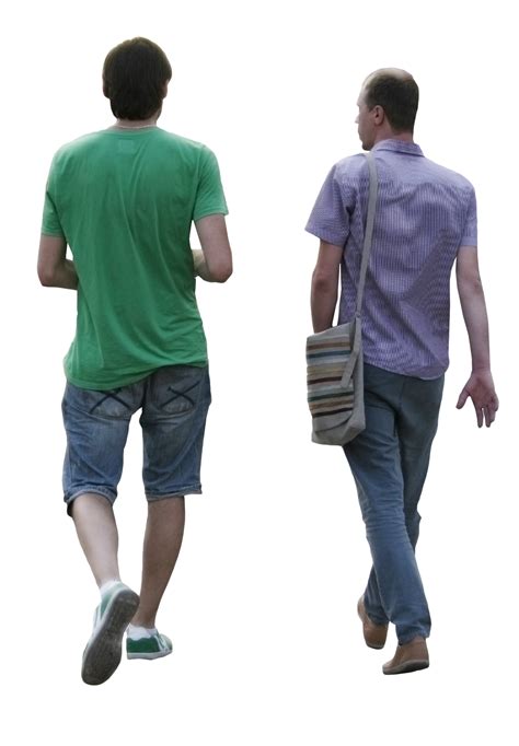 Two men walking | Free Cut Out people, trees and leaves png image