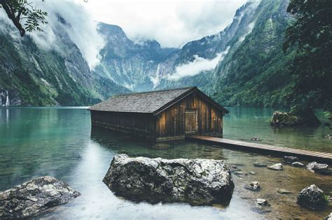 배경 화면 경치 숲 산들 바다 호수 물 자연 구름 독일 협만 골짜기 Boathouses 알프스 산맥