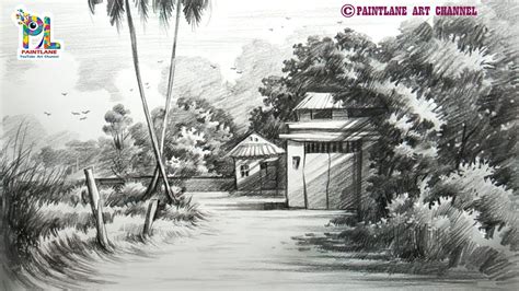 Learn How To Draw And Shade A Scenery With Very Easy And Simple Pencil