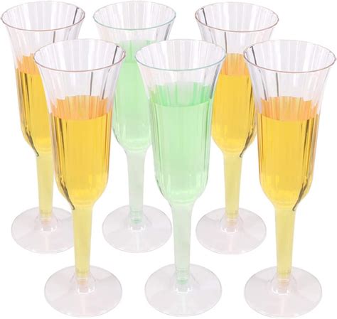 Benail 60 Pack 5 5 Oz Clear Plastic Champagne Glass Champagne Wedding Parties Toasting Flutes