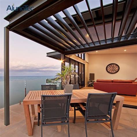 For a customized design and shade experience, louvers can be added to the roof of a pergola, taking the place of traditional rafters and stringers. China Motorized Pergola Kits Gazebo Pergolas Louver Roof ...