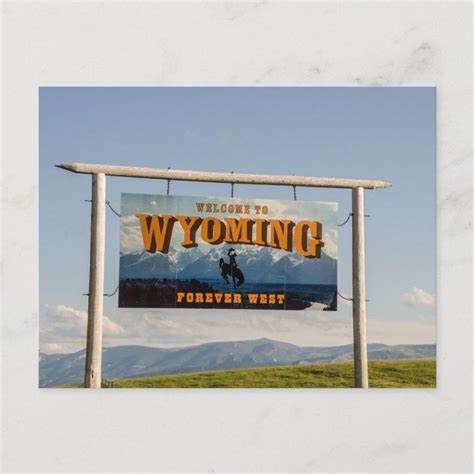 Welcome To Wyoming Sign State Borders Postcard In 2021