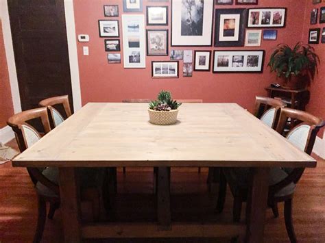 This is detailed more in my table top building post here. How To Build A DIY Square Farmhouse Table Plans