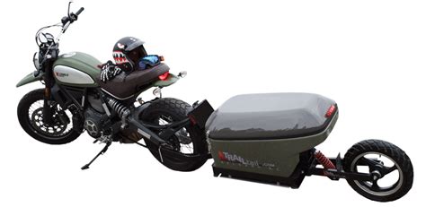 Mortocycle with Trail Tail trailer | Motorcycle trailer, Motorcycle