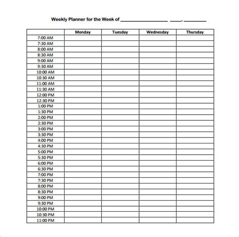 Hourly Schedule Template 34 Free Word Excel Pdf Format