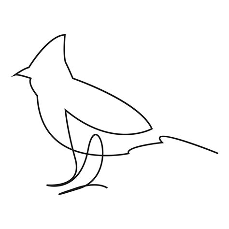 Single Line Drawing Of Sitting Bird Great As A Tattoo Sketch Small