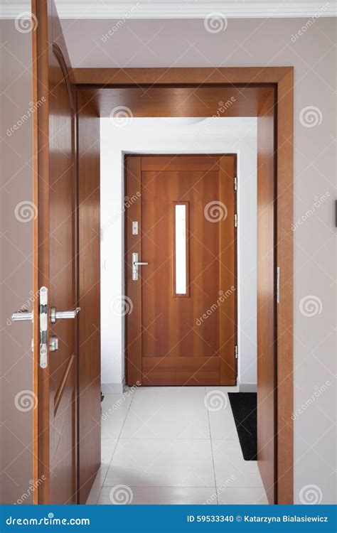 Wooden Doors In Luxury Apartment Stock Photo Image Of Open Door