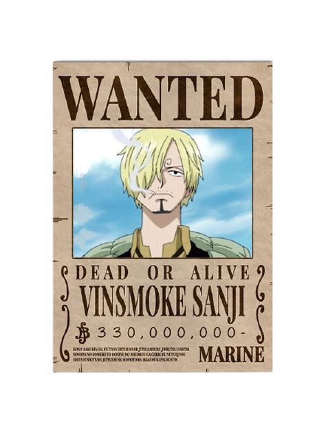The Best Sanji Wanted Poster Ever Made Demon Slayer Shop