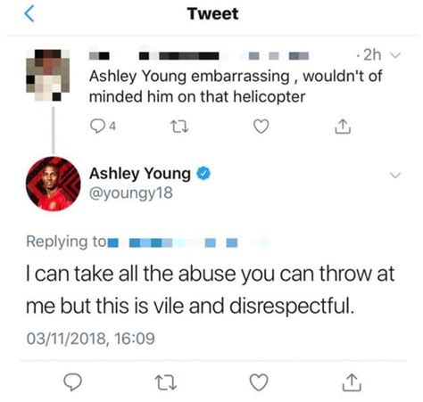 Ashley Young Blasts Vile And Disrespectful Troll Who Wished He Was On