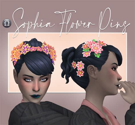 Sophia Flower Pins Oydis On Patreon Flower Pins Color Tag Sims 4