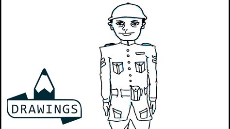 Speed Drawing How To Draw A Soldier Basic And Simple For Kids